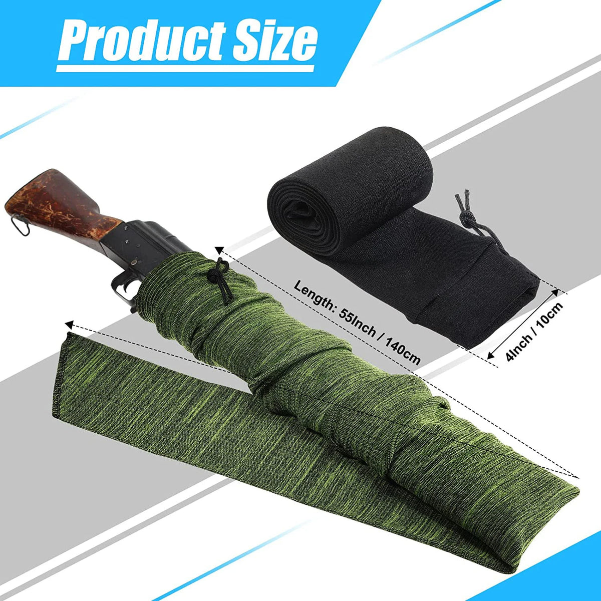 18pcs 55inch Elastic Tactical Storage Bag Dustproof Knitted