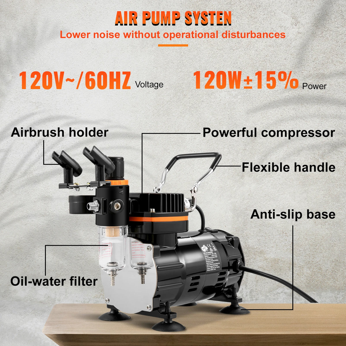 Succebuy Professional Dual-Action Airbrush 120w Electric Spray