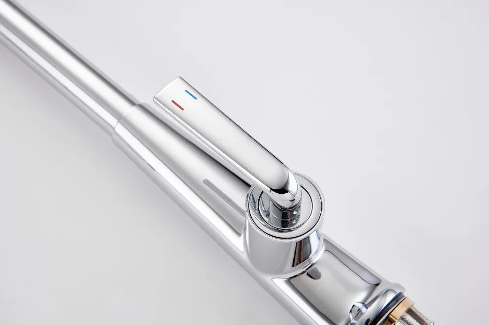 Brushed Gold Faucet Pull Out Sprayer Cold Water