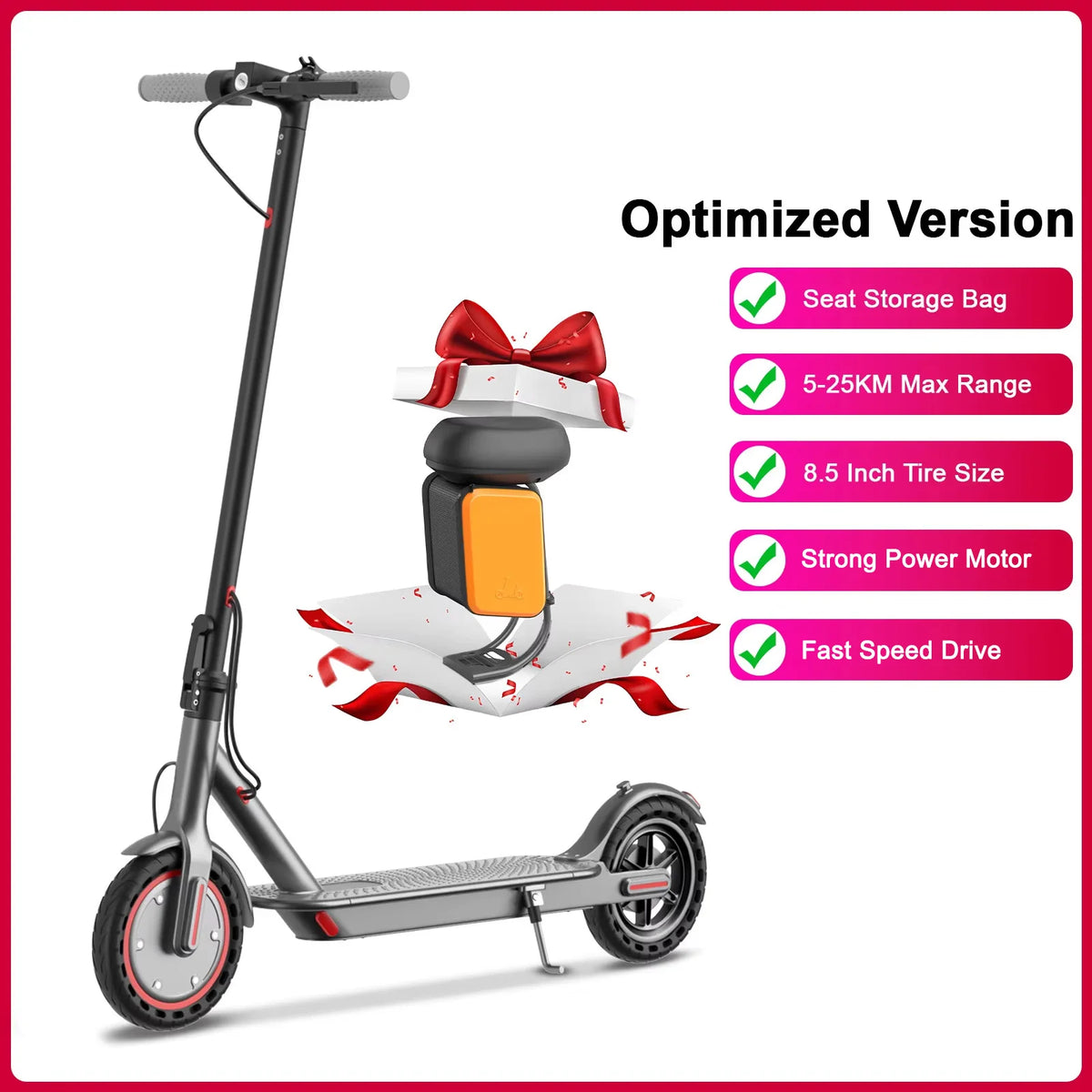 Dual Brake Electric Scooter Seat Storage Bag 350w