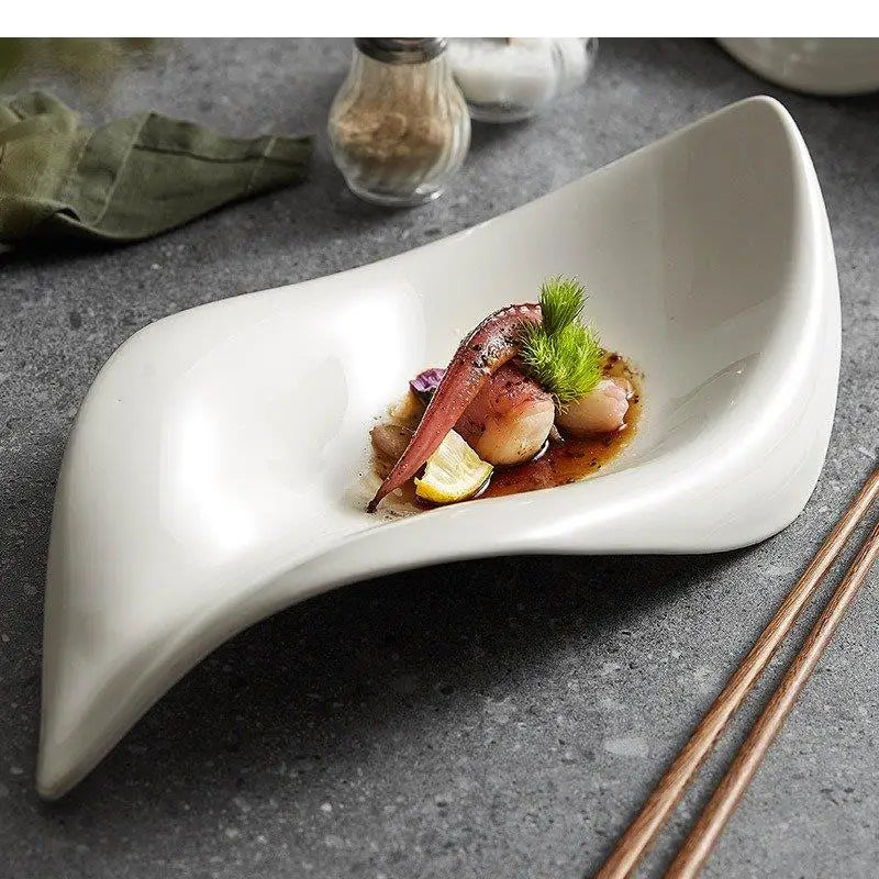 Ceramic Dinner Plate Restaurant Irregular Serving Salad Snack