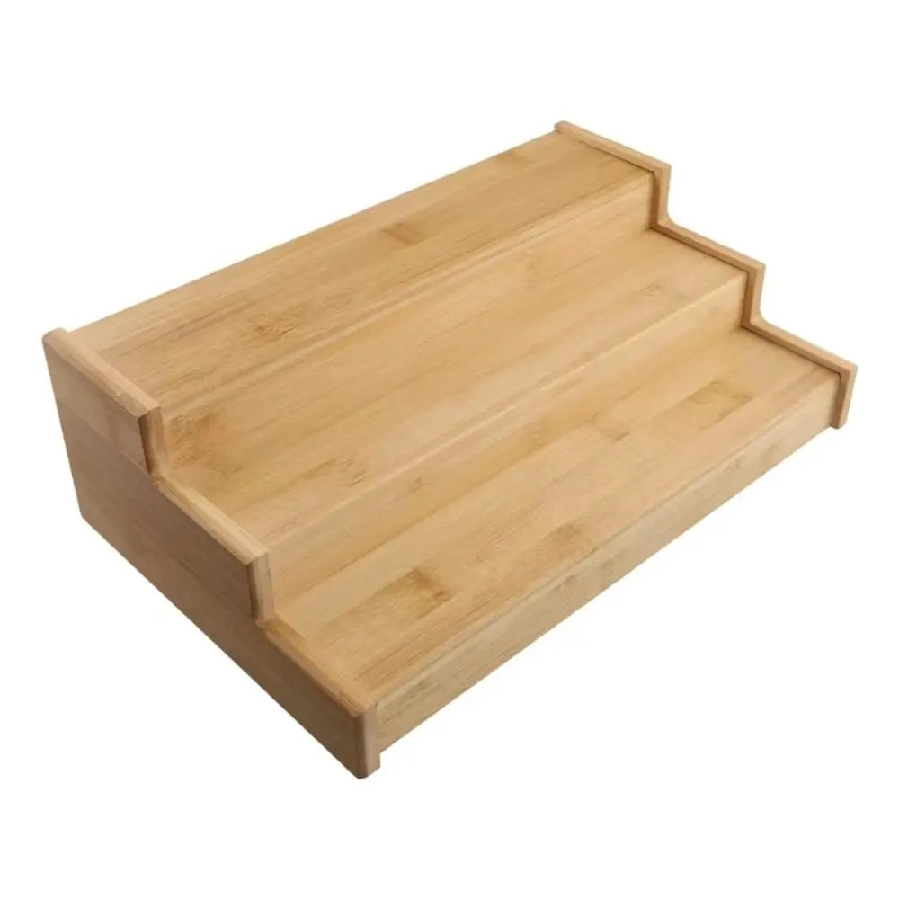 Solid Wooden 3-Tier Spice Rack Space-Saving Multi-Tier Spice