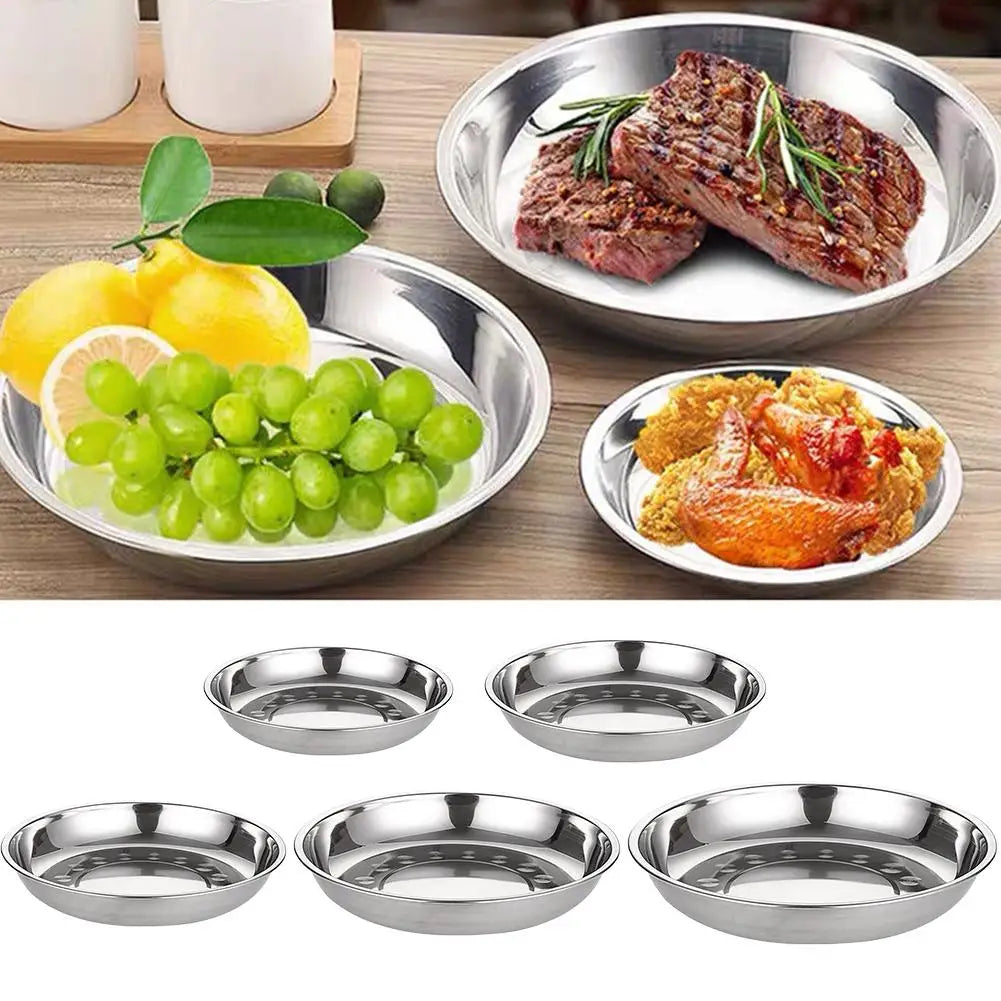 Stainless Steel Plate Oval Fish Dish Dinner Dessert