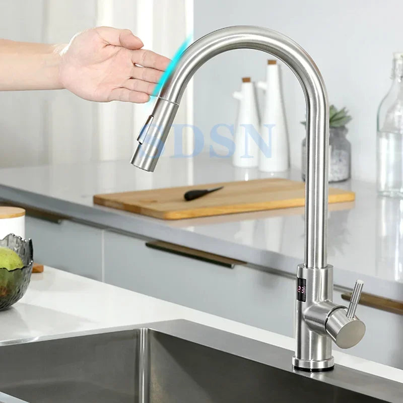 Digital Touch On Faucet 304 Stainless Steel Cold