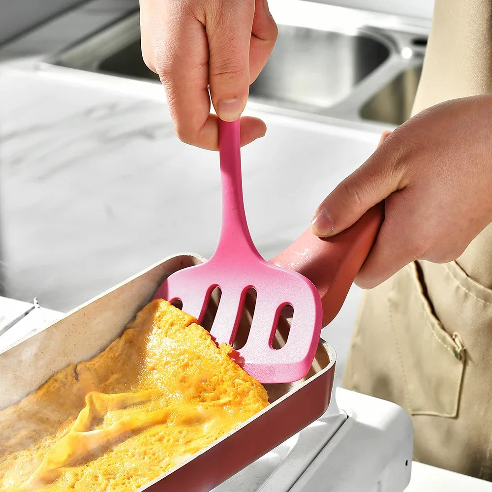 1/6pcs Pink Silicone Utensil Non-Stick Pans Silicone Spatula