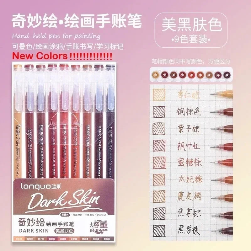 Languo 240/9 Colors Direct Liquid Acrylic Paint Pens