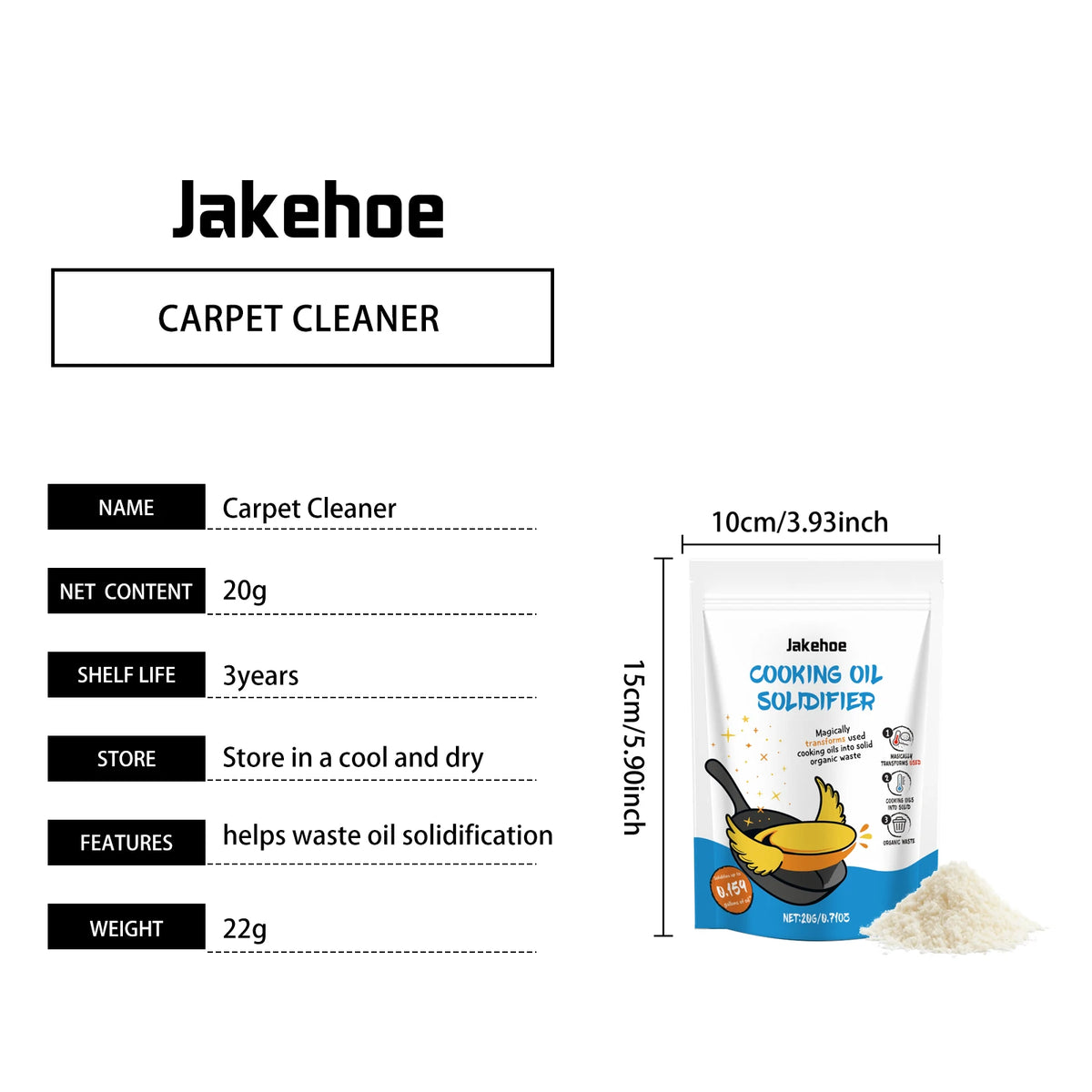 Natural Cooking Oil Solidifier Powder Grease & Fry