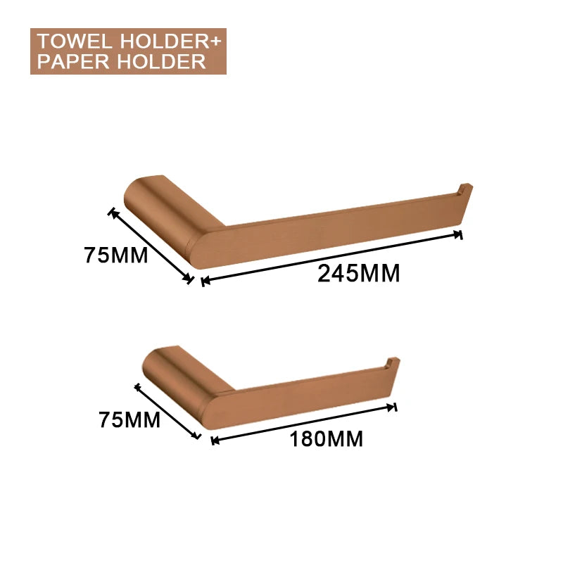 Brushed Rose Gold Storage Rack Towel Bar Tissue