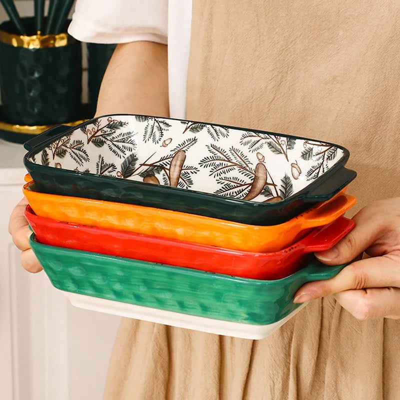 Ywdl Ceramic Baking Dish Roasting Lasagna Pan Rectangular