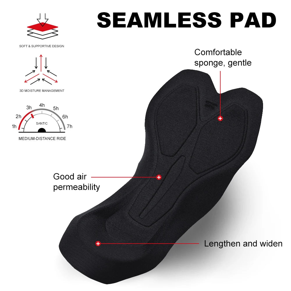 Santic Men Cycling Shorts Summer Breathable Half-Pants 4d