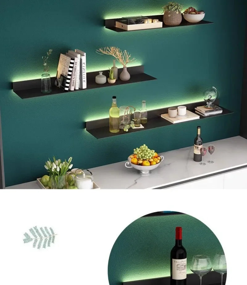 Iron Floating Wall Shelf Storage Organizer Shelves Bathroom
