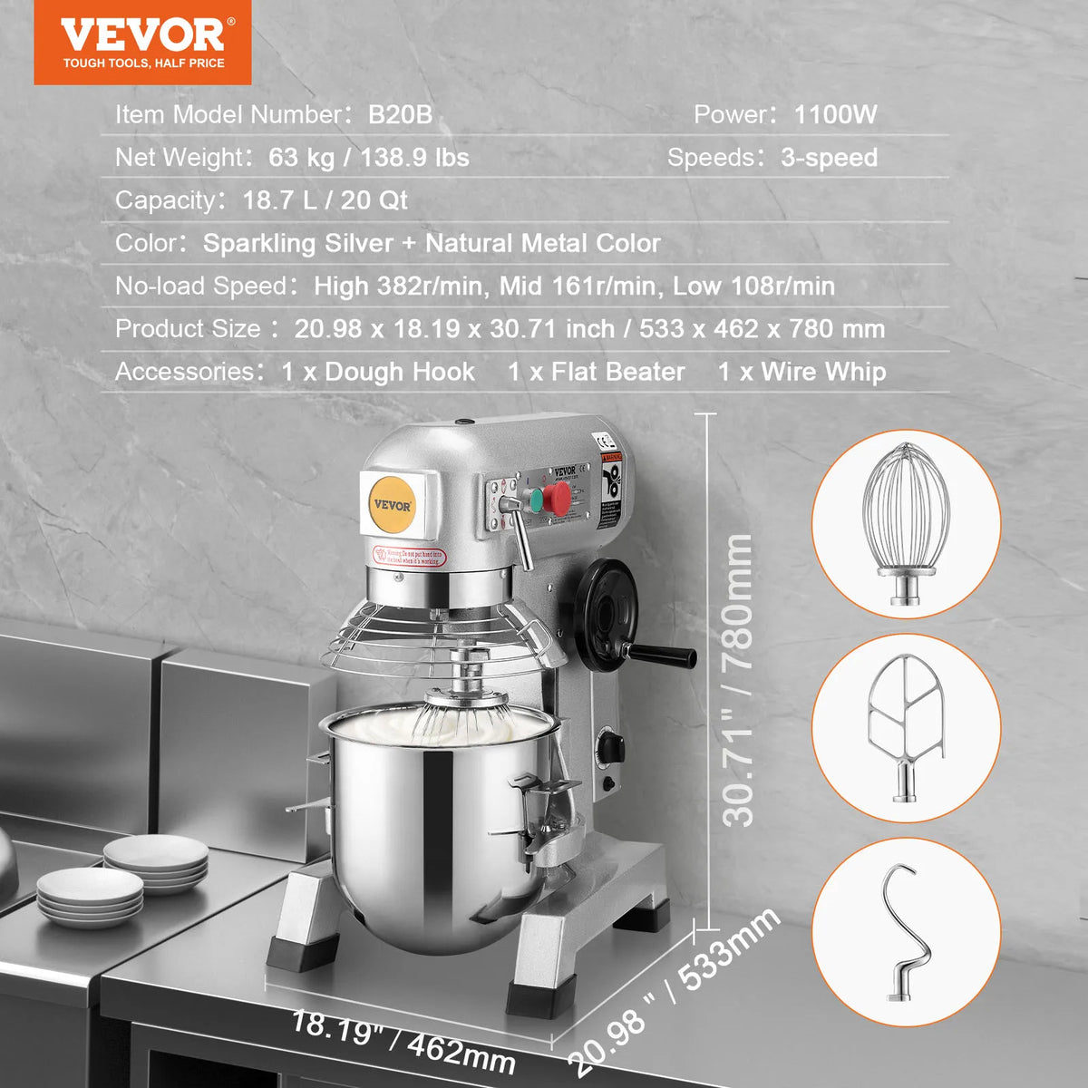 Succebuy Commercial Food Mixer Commercial Stand Mixer Speeds