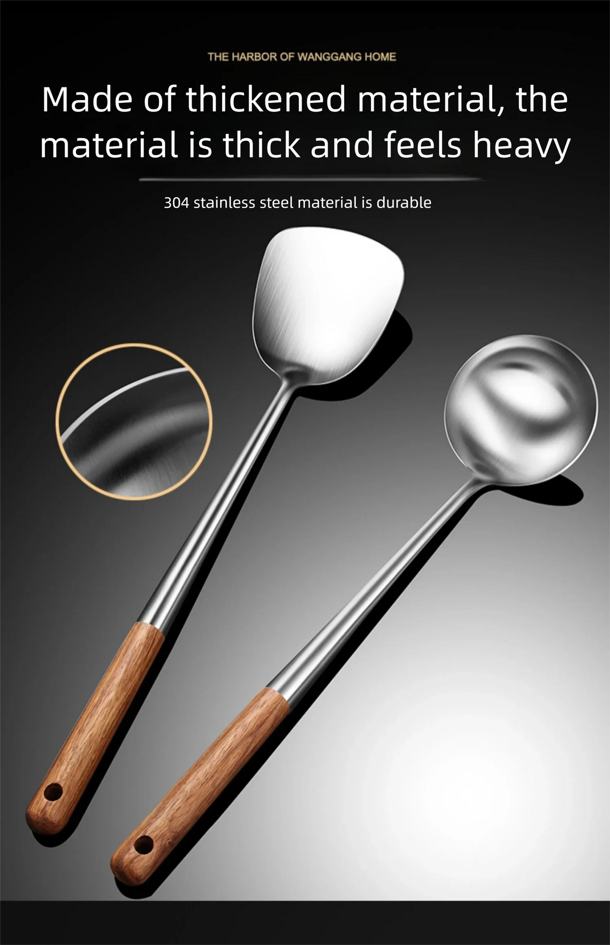 Utensils Wok Spatula Iron Ladle Spatula Stainless Steel