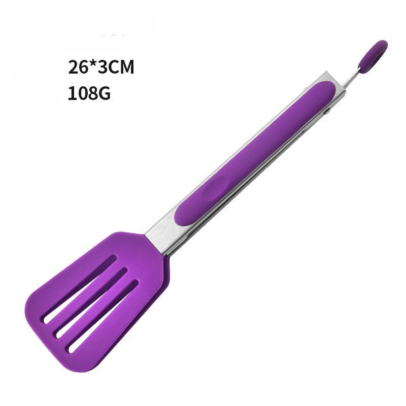 Cooking Non-Stick Tongs Stainless Steel Handle Utensil Pizza