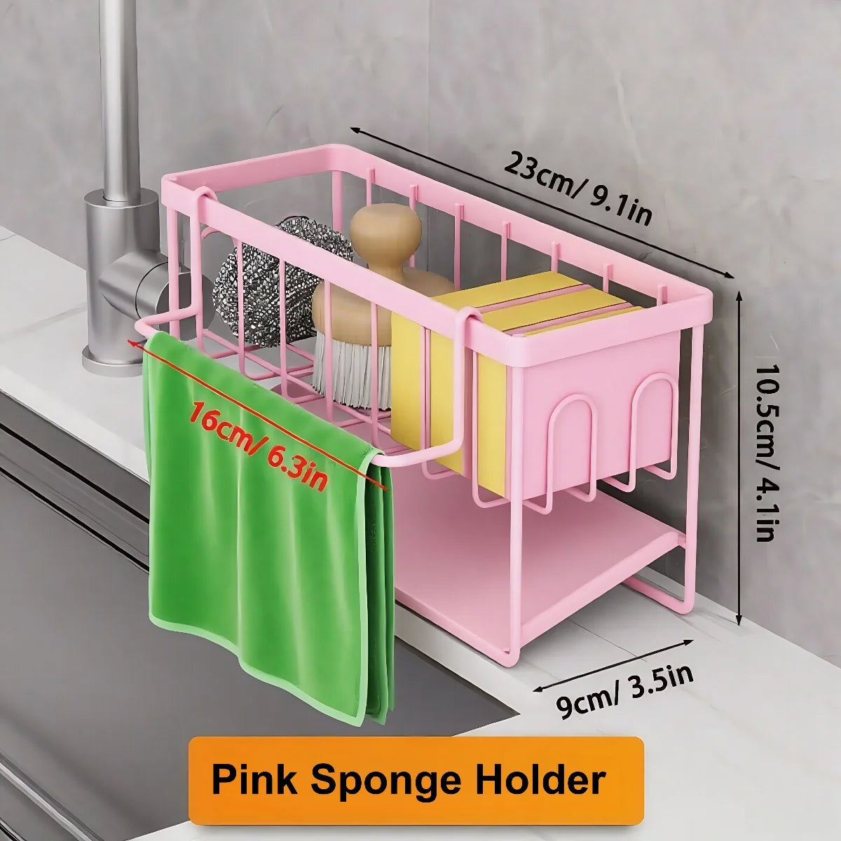 Sink Caddy Sponge Holder Self-Draining Sink Organizer Soap