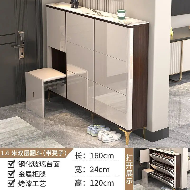 Luxury Ultra-Thin Shoe Cabinet Organizer Storage Living Room