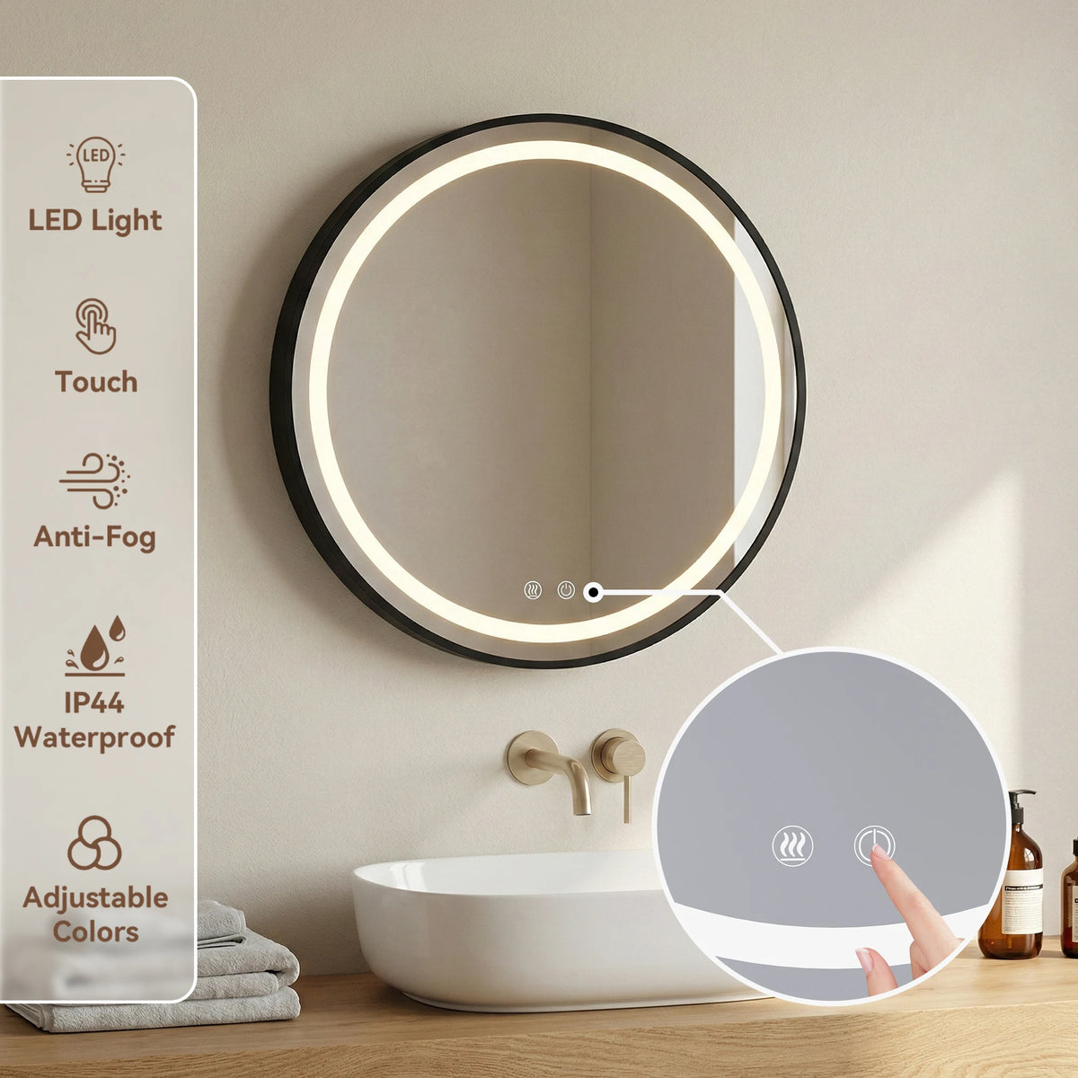 Smart Light Led Bathroom Cabinet Storage Wall Mounted