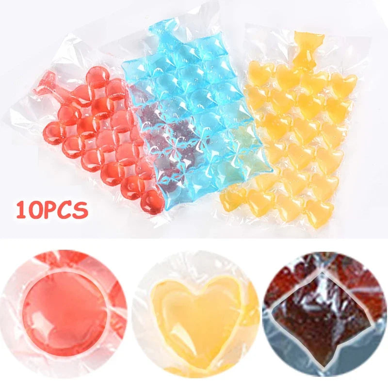10pcs Disposable Heart Round Shaped Ice Cube Bags