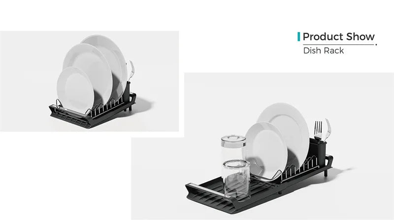 1pcs Expandable Small Dish Organizer Shelf Drying Counter