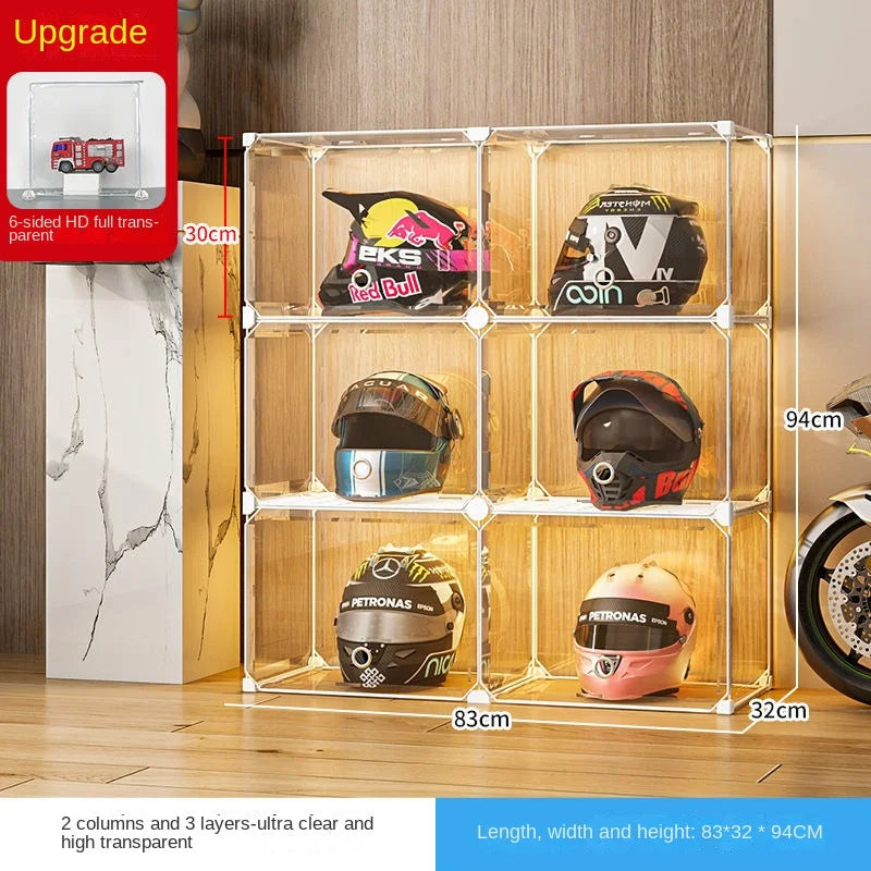 High Face Value Motorcycle Helmet Dustproof Storage Rack