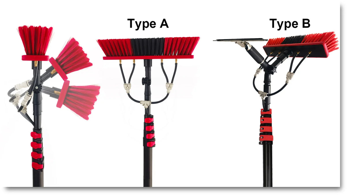 Water Fed Telescopic Pole Telesbrush Window Solar Photovoltaic