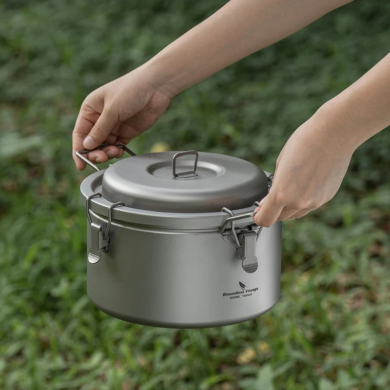 Boundless Voyage Titanium Camping Pot 2l Cooker Ultralight