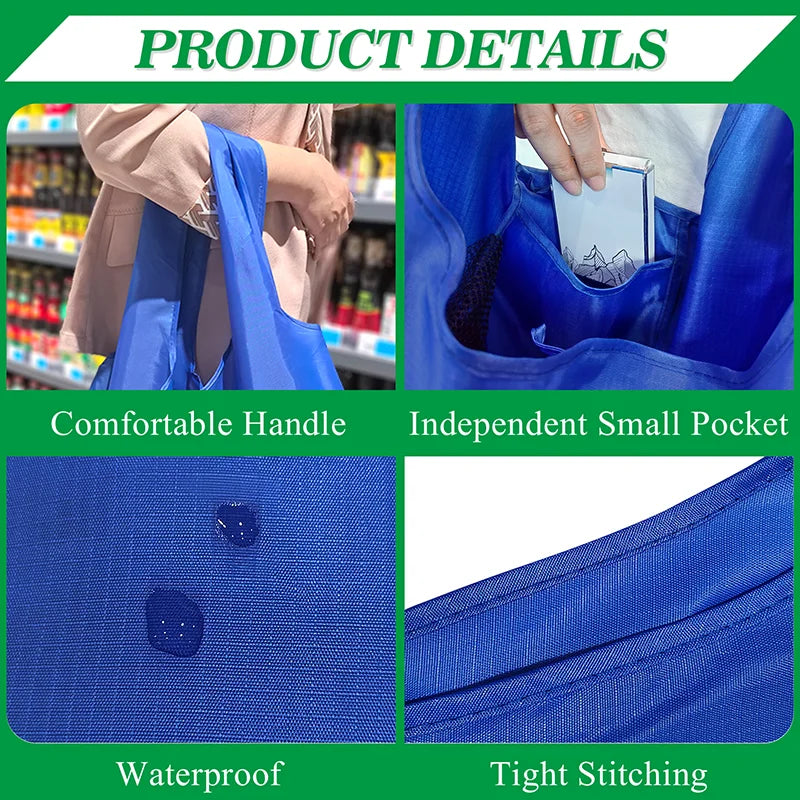 Reusable Grocery Bags Foldable Shopping Bags Machine Washable