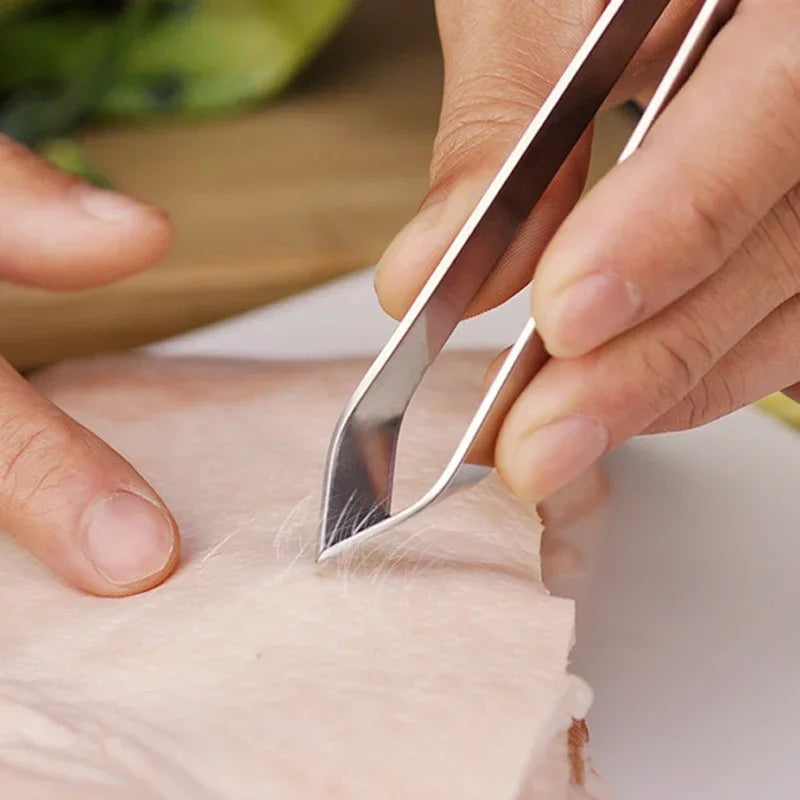 Pc Stainless Steel Fish Bone Tweezers Pincer Clip