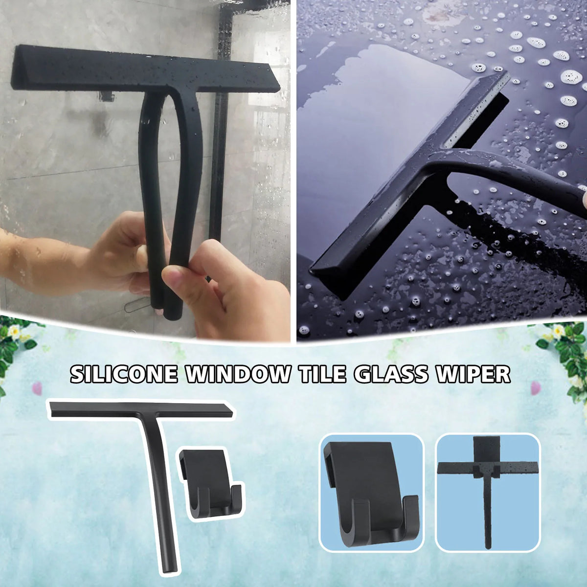 Shower Squeegee Glass Wiper Scraper Glass Cleaner Window