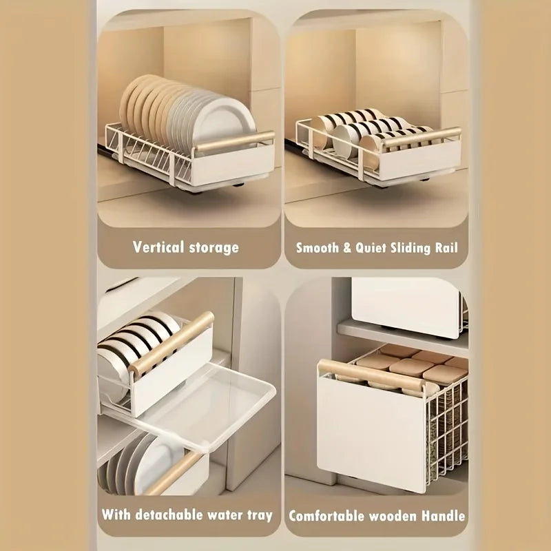 Space-Saving Drawer Organizer Pull Out Storage Rack Storing
