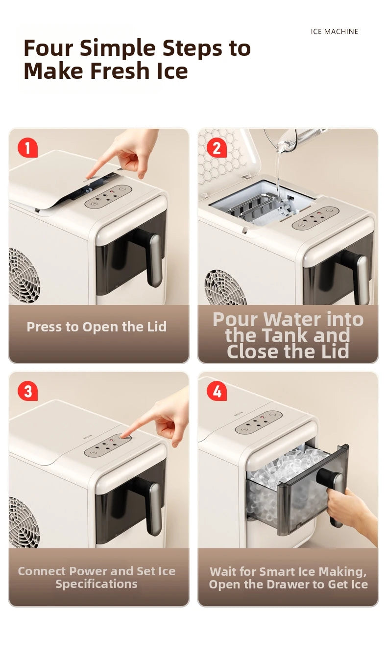 Mini Automatic Ice Maker Machine Compact Dorm/Office/Caf 15kg
