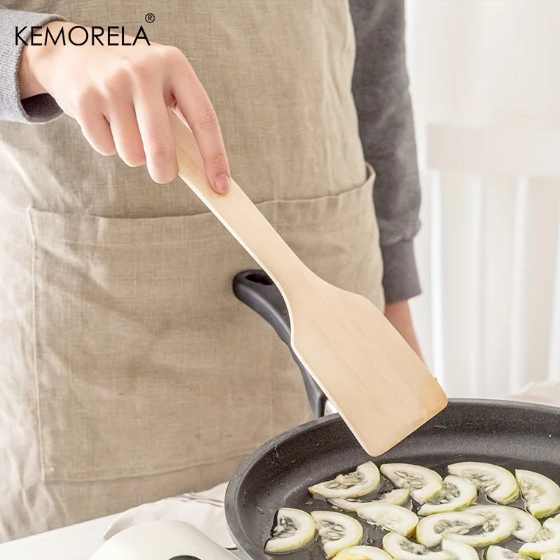 2pcs Natural Wooden Spatula Nonstick Cooking Food Frying