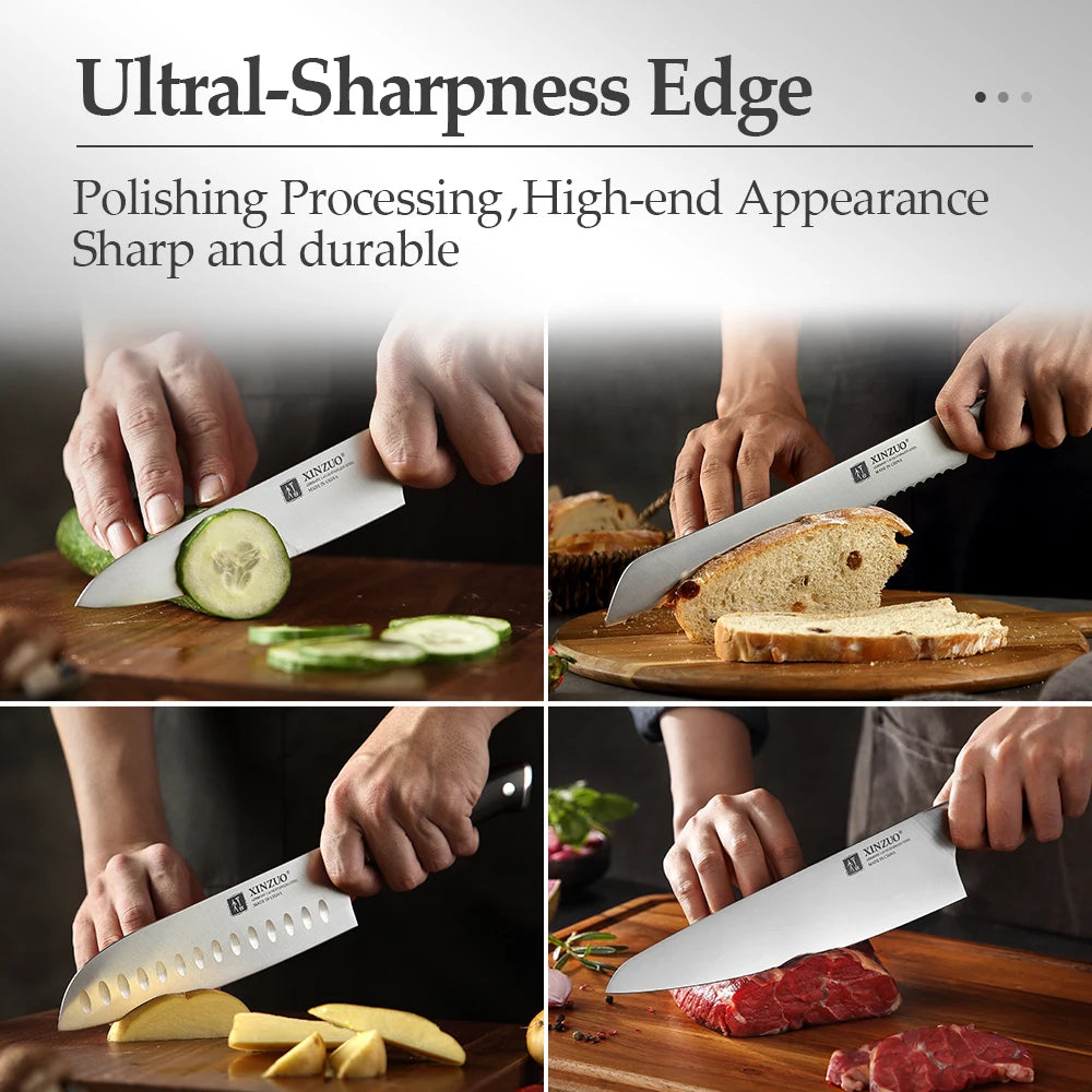 Xinzuo 1-5pcs Stainless Steel Knives Germany 4116 Steel