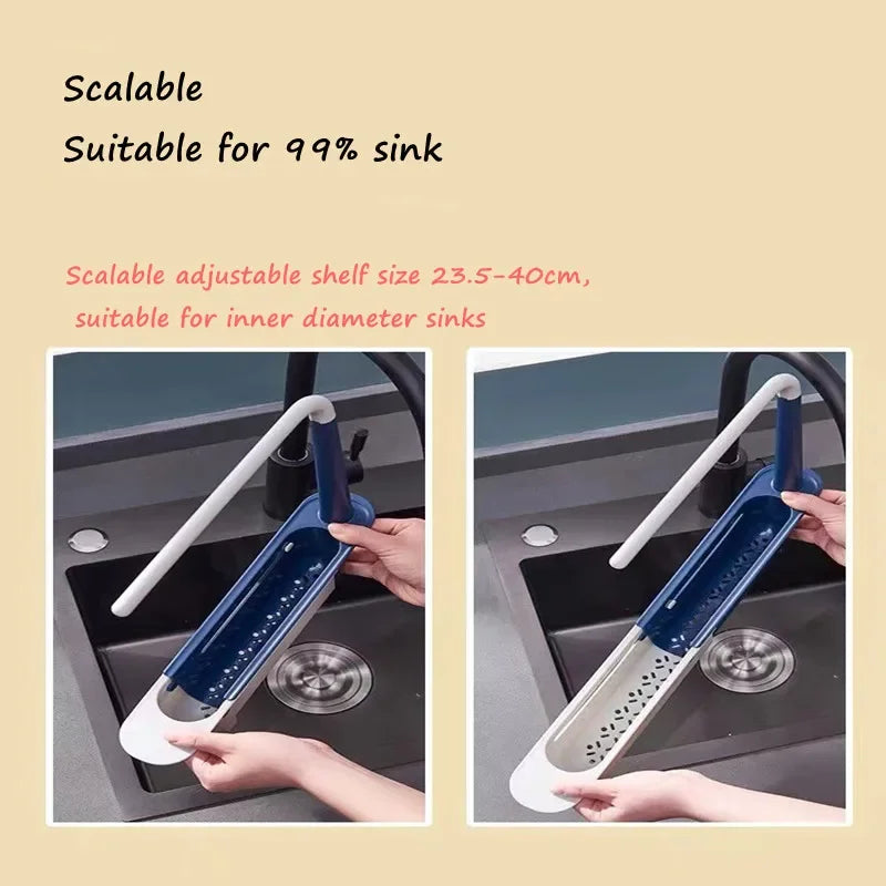 Sink Drain Rack Telescopic Sink Shelf Sinks Organizer