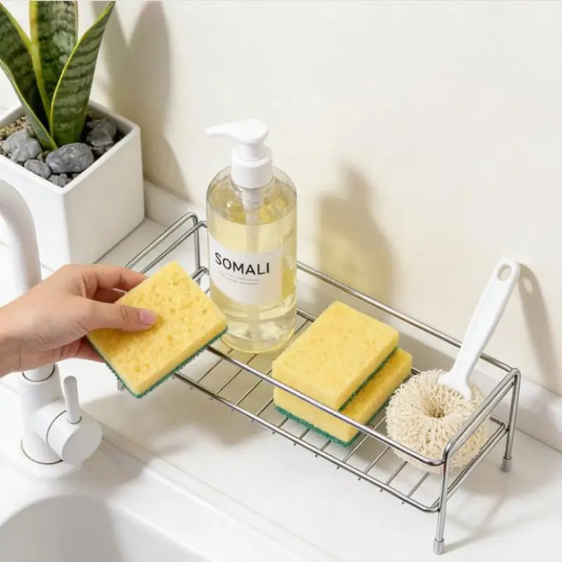 Countertop Organizer In Stainless Steel Dedicated Sponge Holder