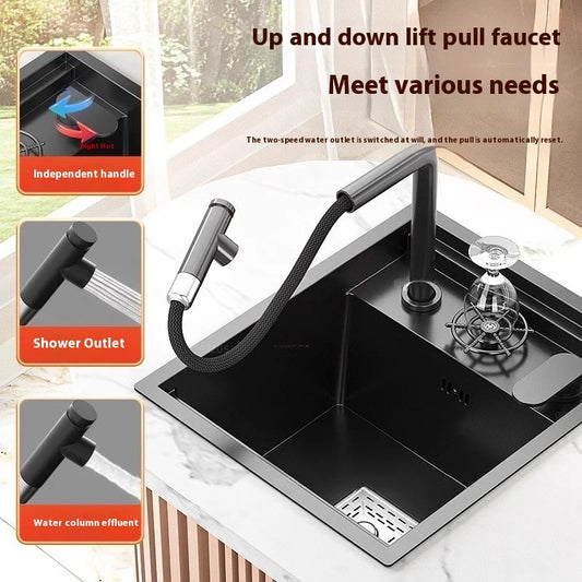 Stainless Steel Mini Hidden Sink Balcony Bar Apartment