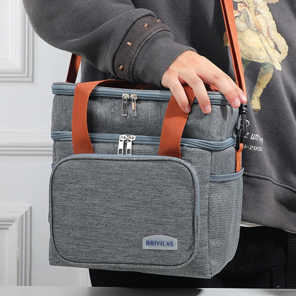 Fashion Crossbody Insulated Lunch Bag Large Capacity Thermal