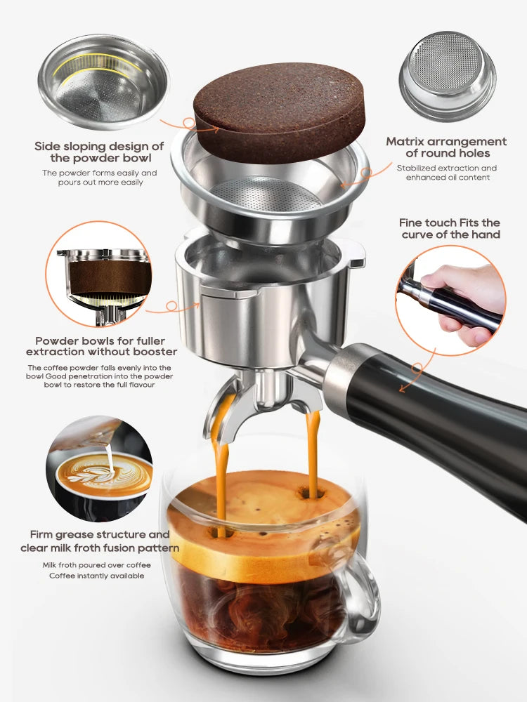 Hibrew H10a Black Espresso Machine Temperature Volume Pre