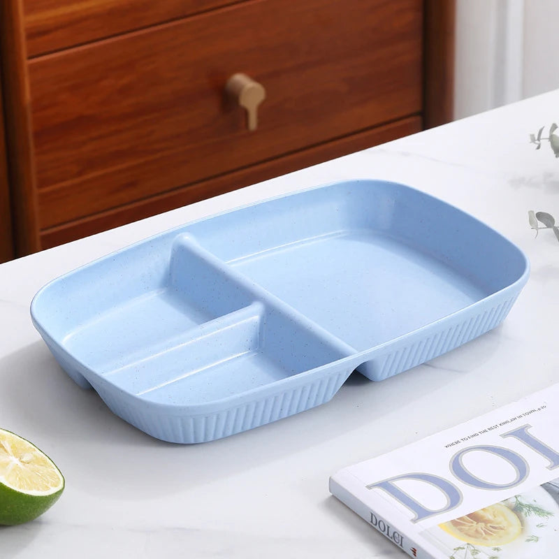 Divided Dish Diet Reusable Dinner Plate Dinnerware Portion