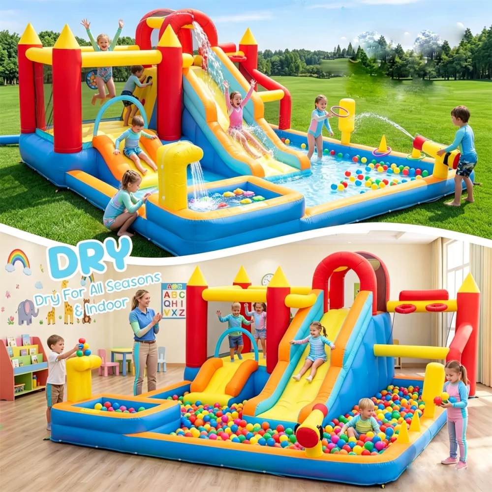 Jump Slide Inflatable Bouncer Kids Heavy Duty Blower