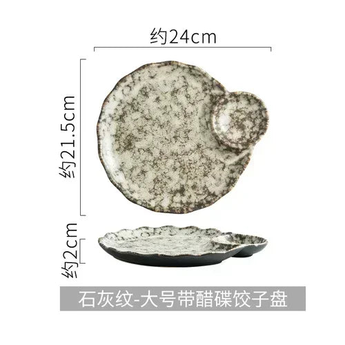 Japanese-Style Dumpling Plate High-Value Ceramic Creative