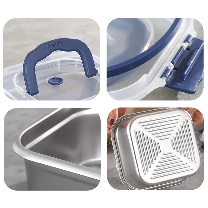 Stainless Steel Meal Prep Container Lid Airtight Bento