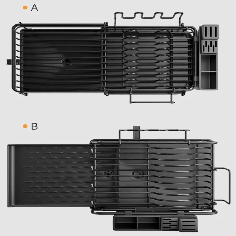 Retractable Dish Drainer Storage Organization Sink Dish Rack