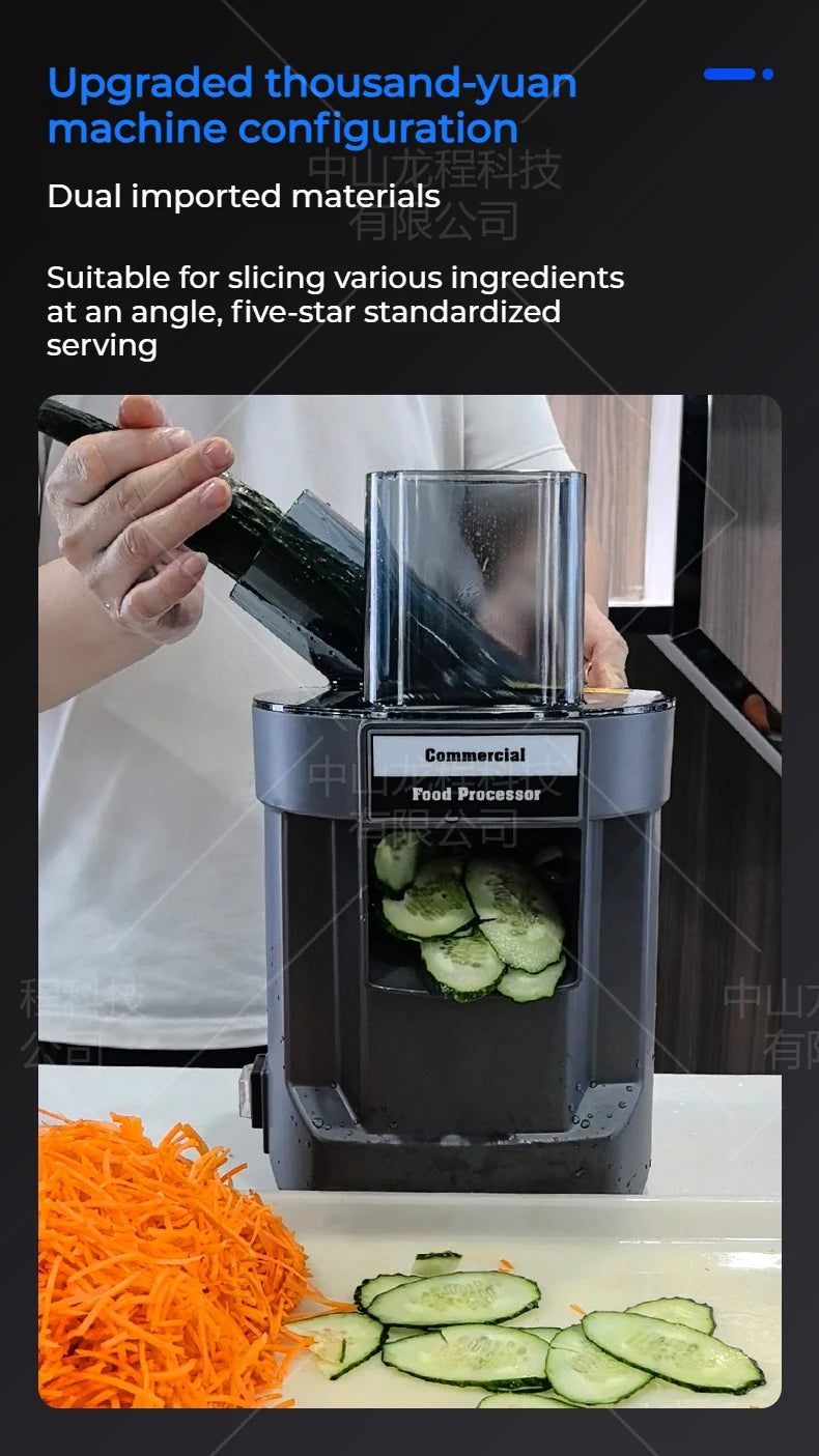 220v 3-In-1 Vegetable Cutter Dual Feeder Newly Upgraded
