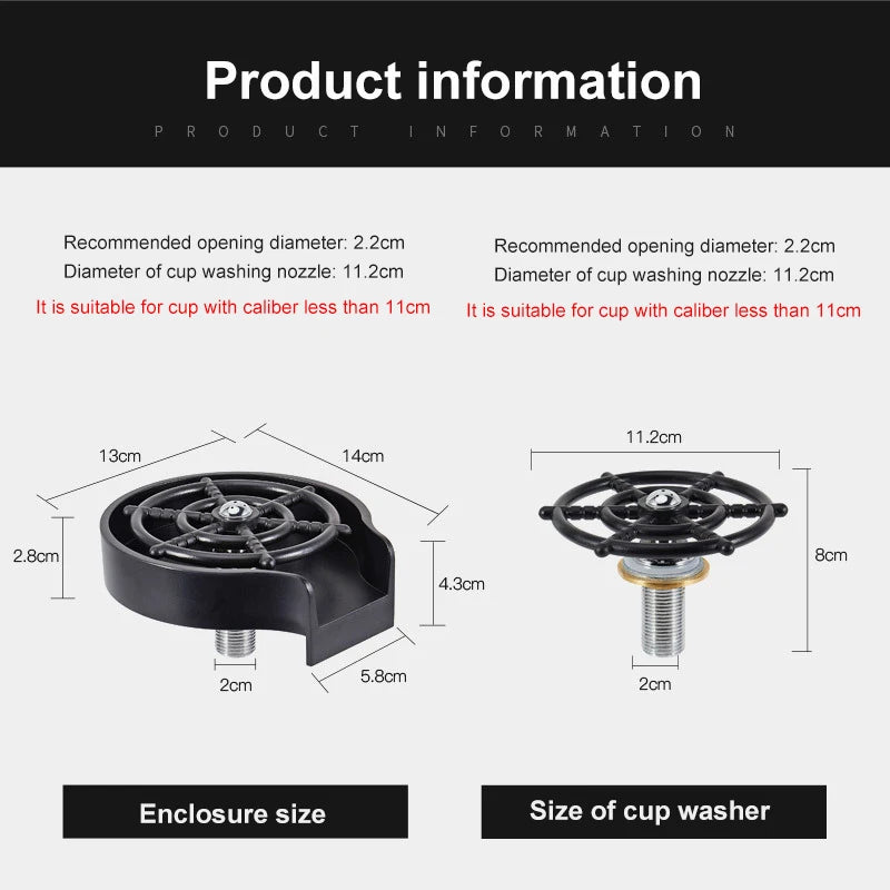 High Pressure Faucet Glass Rinser Automatic Glass Cup