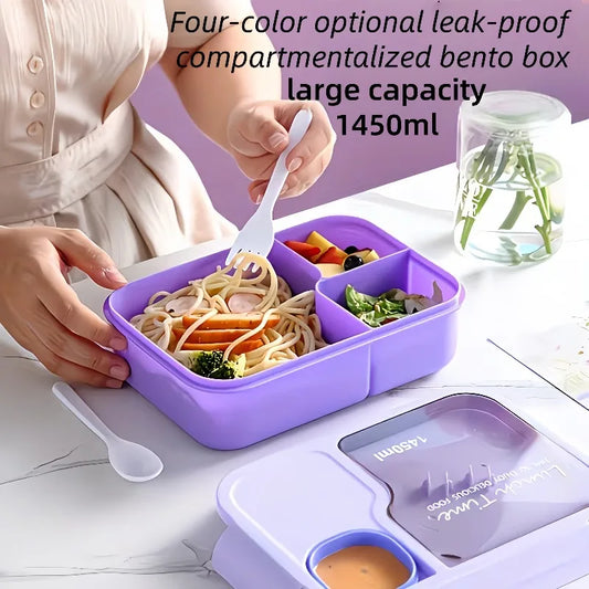 Bento Box- Lunch Box Built-In Tableware Sauce Box