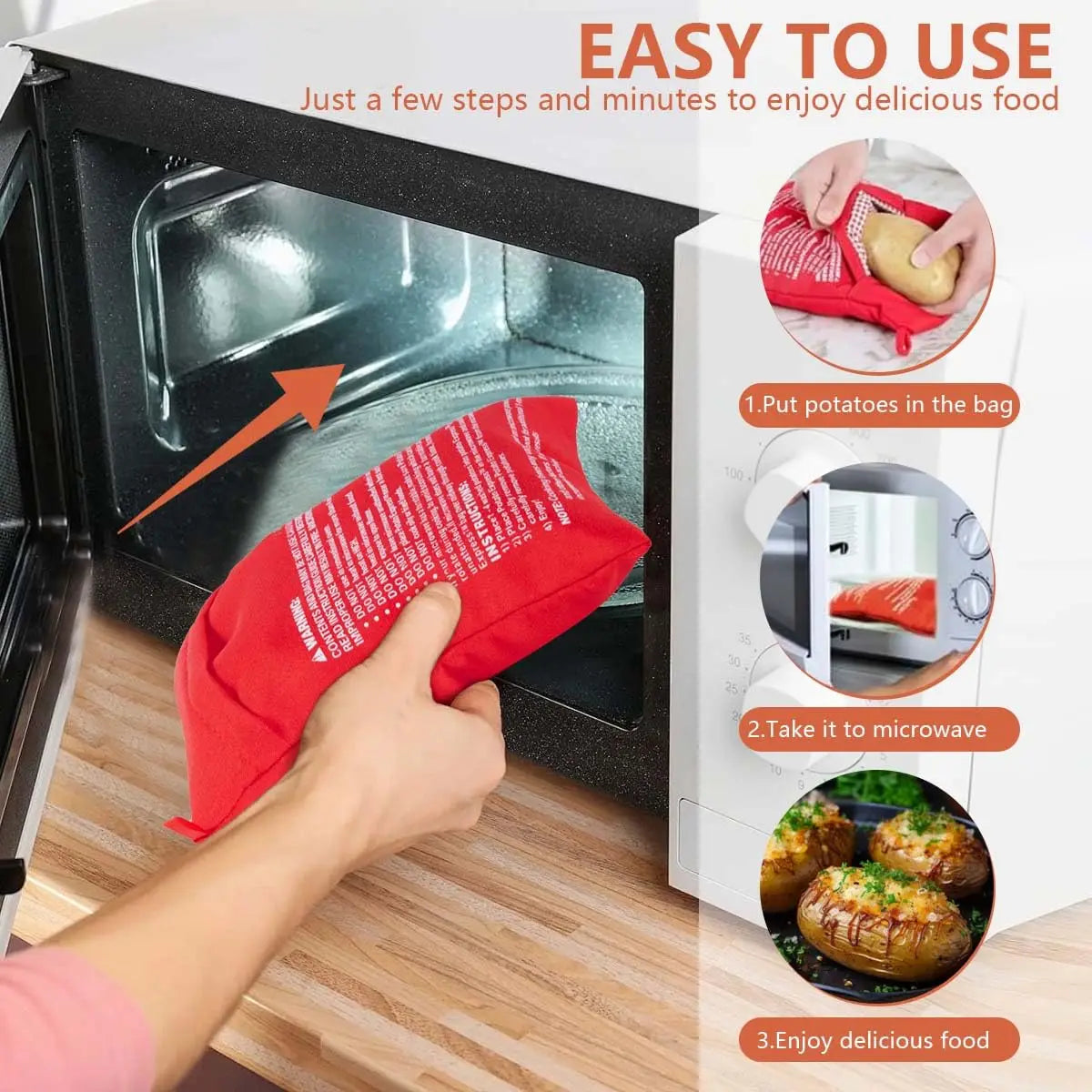 1/2pcs Microwave Oven Potato Cooker Bag Baked Potato