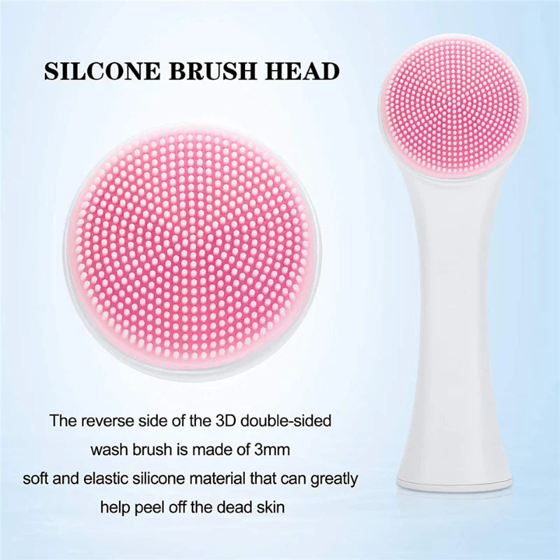 3d Double Silicone Facial Cleansing Brush Massage Facial