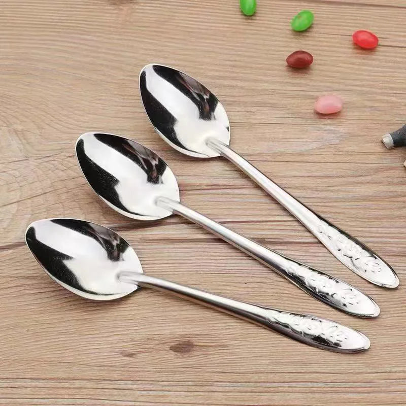 10pcs Stainless Steel Spoon Ramen Noodles Tablespoons Scoop