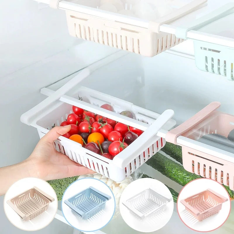 Refrigerator Drawer Organizer Pull Out Shelf Storage Organizer